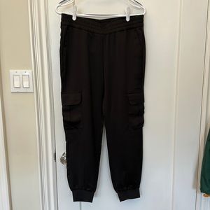 Banana Republic black satin joggers size M